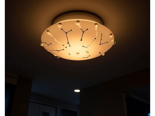 Konstellasjonsformet taklampe med dimmet lys